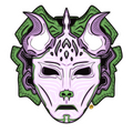 Horned Woman Mask | Die-Cut Sticker