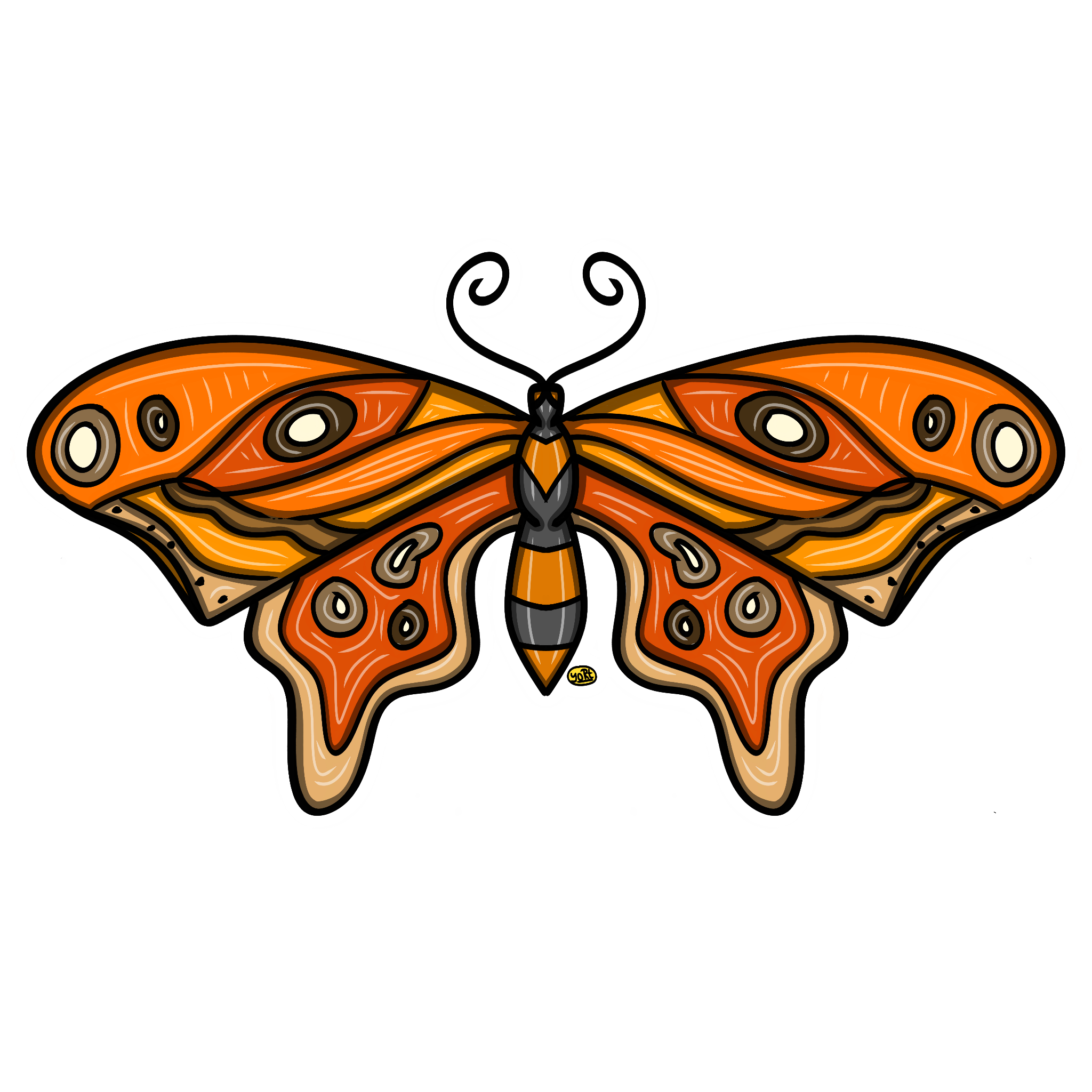 Orange Butterfly | Die-Cut Sticker